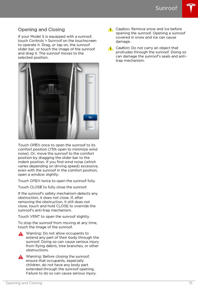 Tesla S owners manual / page 15