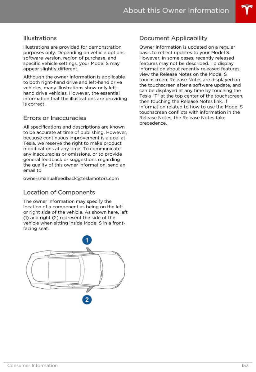 Tesla S owners manual / page 153