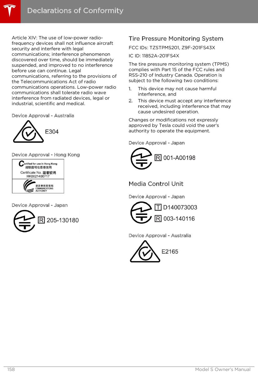 Tesla S owners manual / page 158