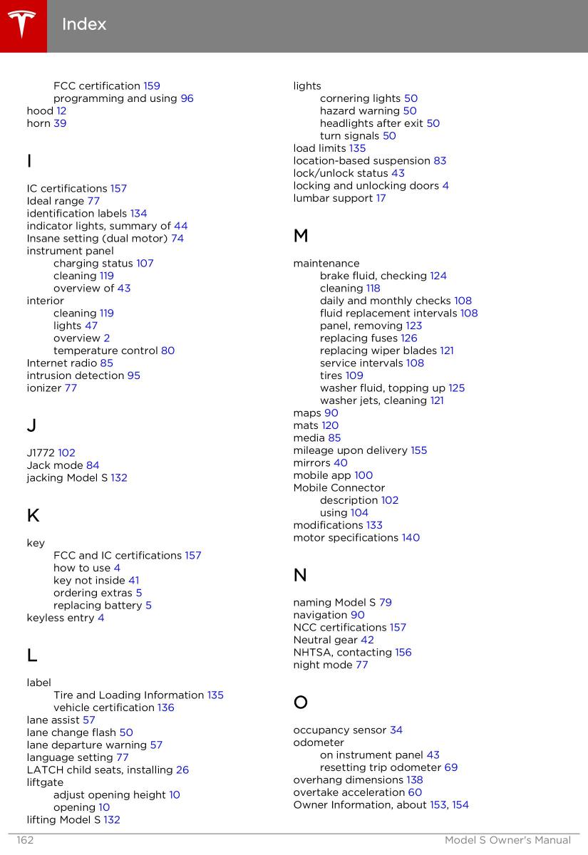 manual  Tesla S owners manual / page 162