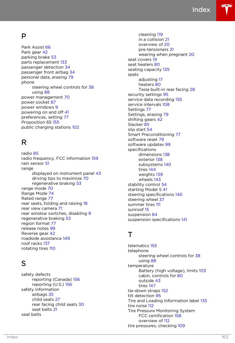 manual  Tesla S owners manual / page 163