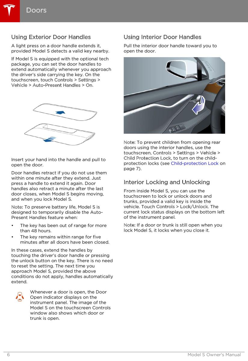 Tesla S owners manual / page 6