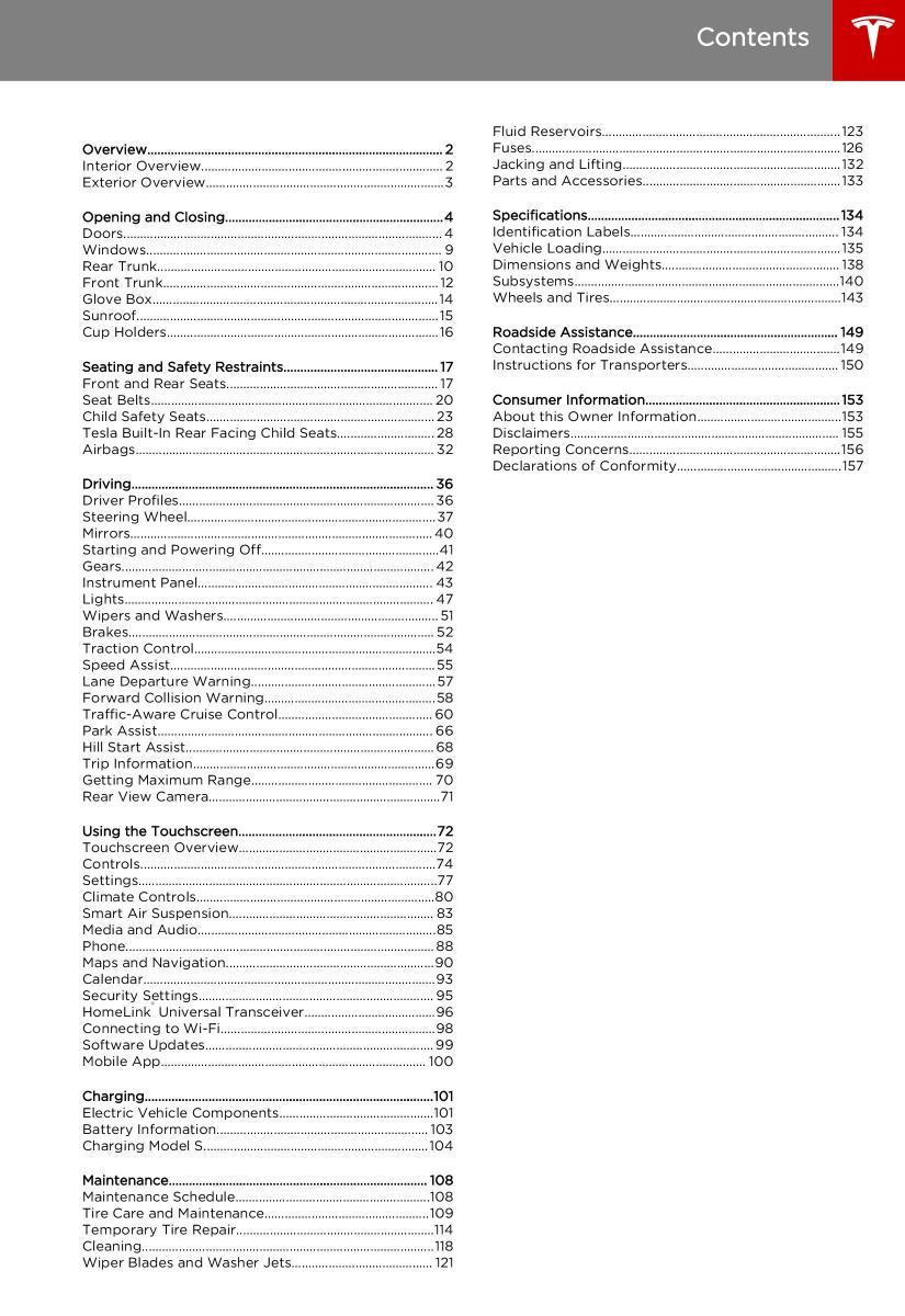 Tesla S owners manual / page 1