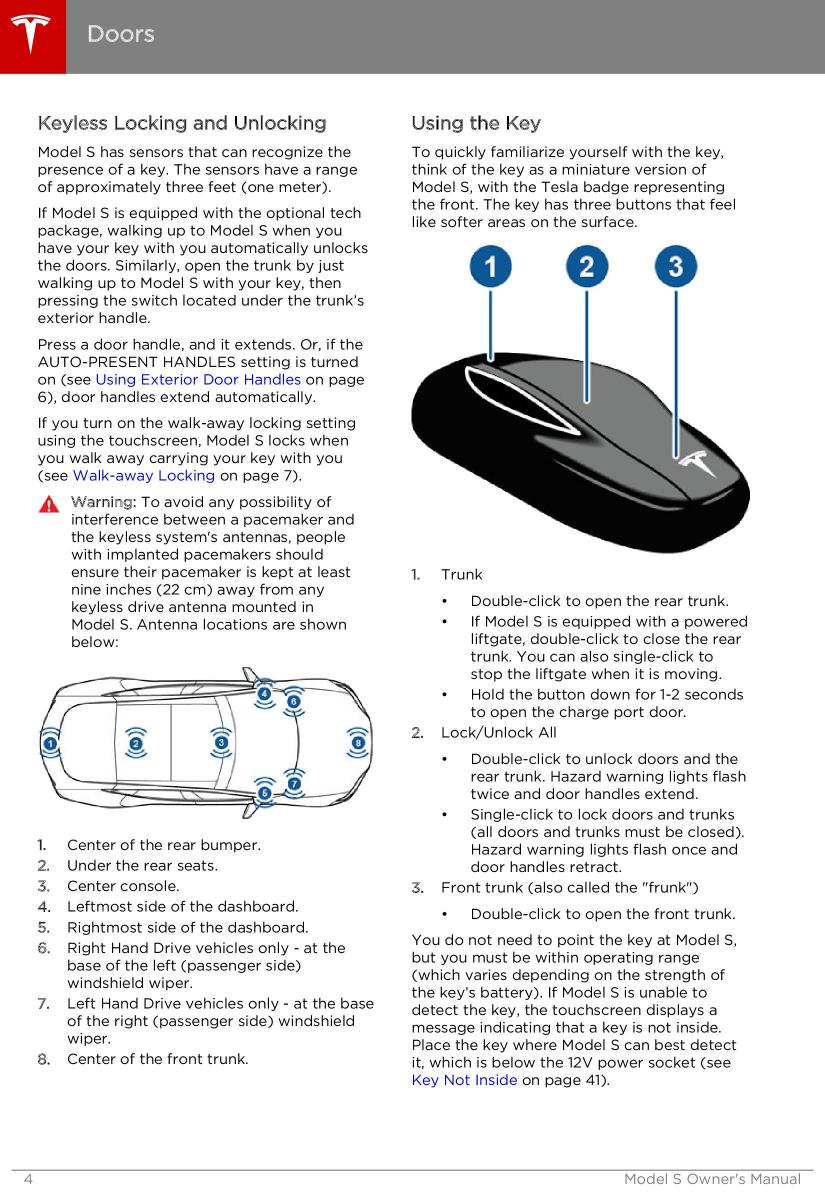 Tesla S owners manual / page 4