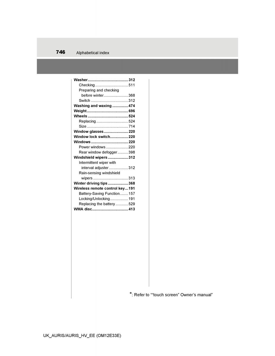 Toyota Auris II 2 owners manual / page 746