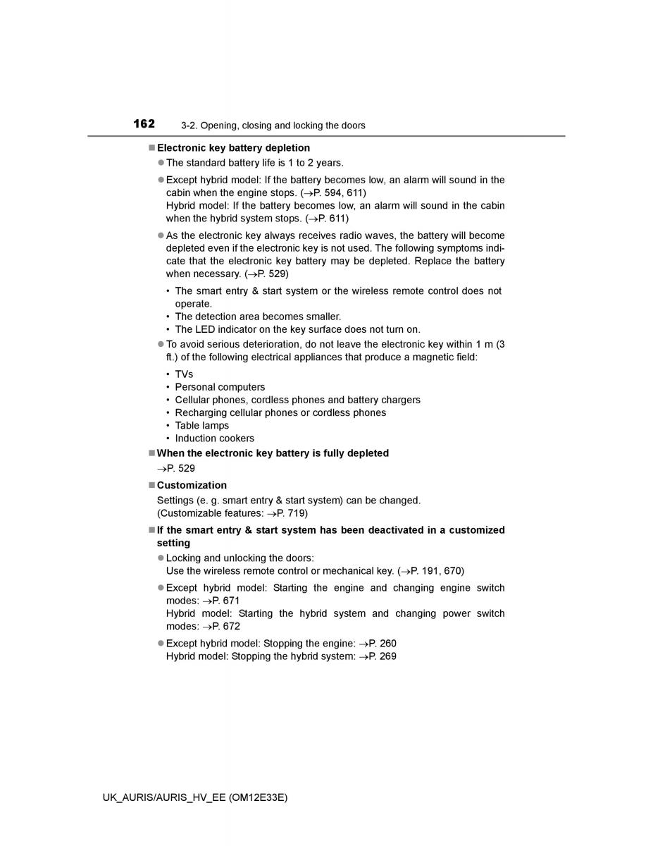 Toyota Auris II 2 owners manual / page 162