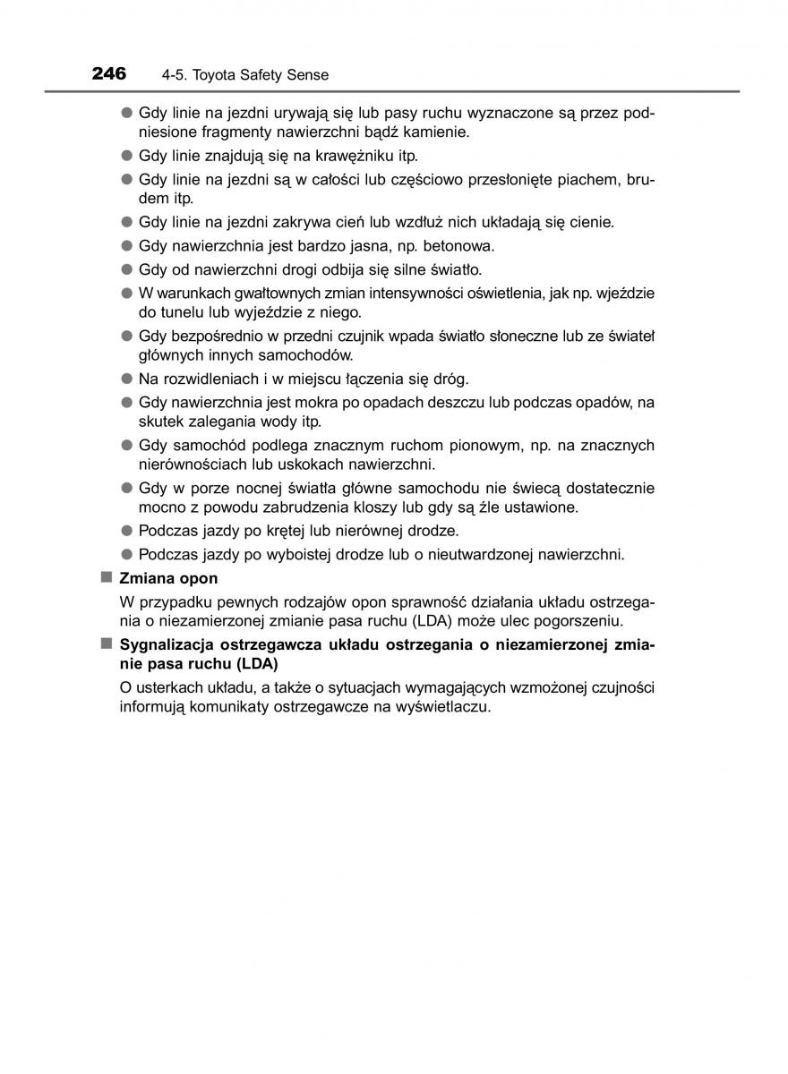 Toyota Auris Hybrid II 2 instrukcja obslugi / page 246