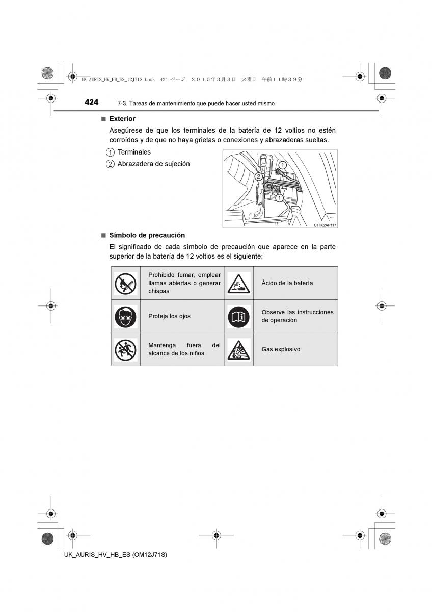 Toyota Auris Hybrid II 2 manual del propietario / page 424