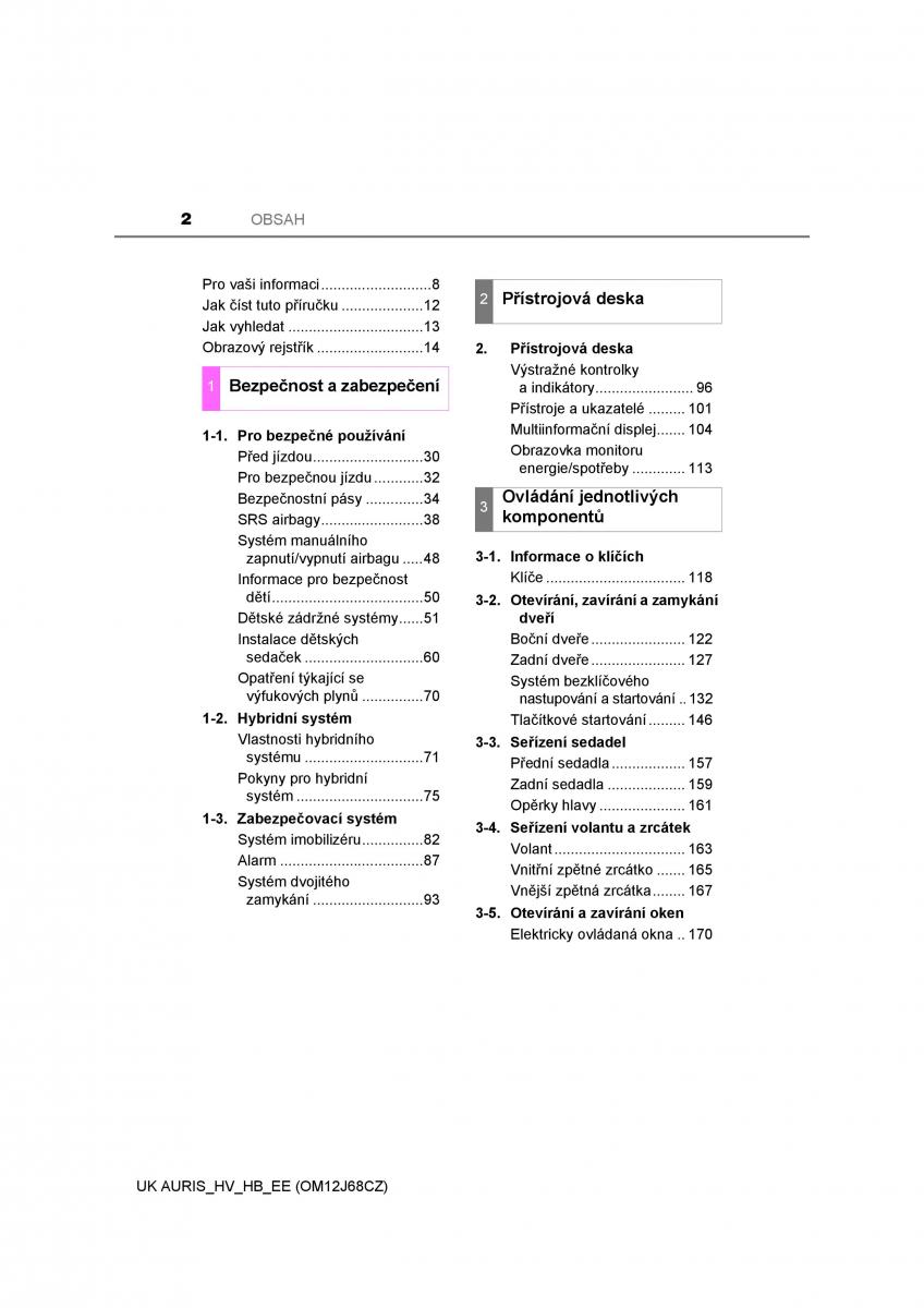 manual Toyota Auris Hybrid II 2 navod k obsludze page 2 pdf