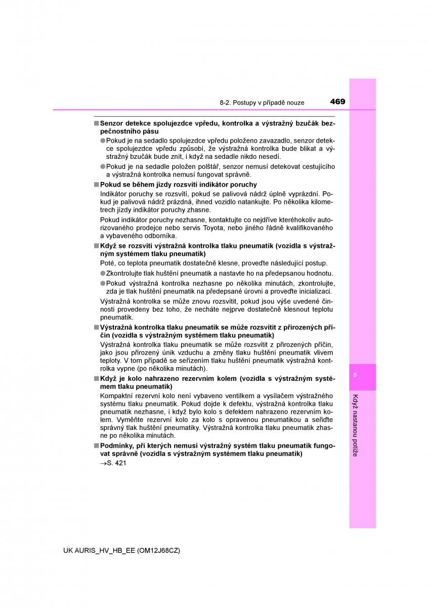 Toyota Auris Hybrid II 2 navod k obsludze / page 469