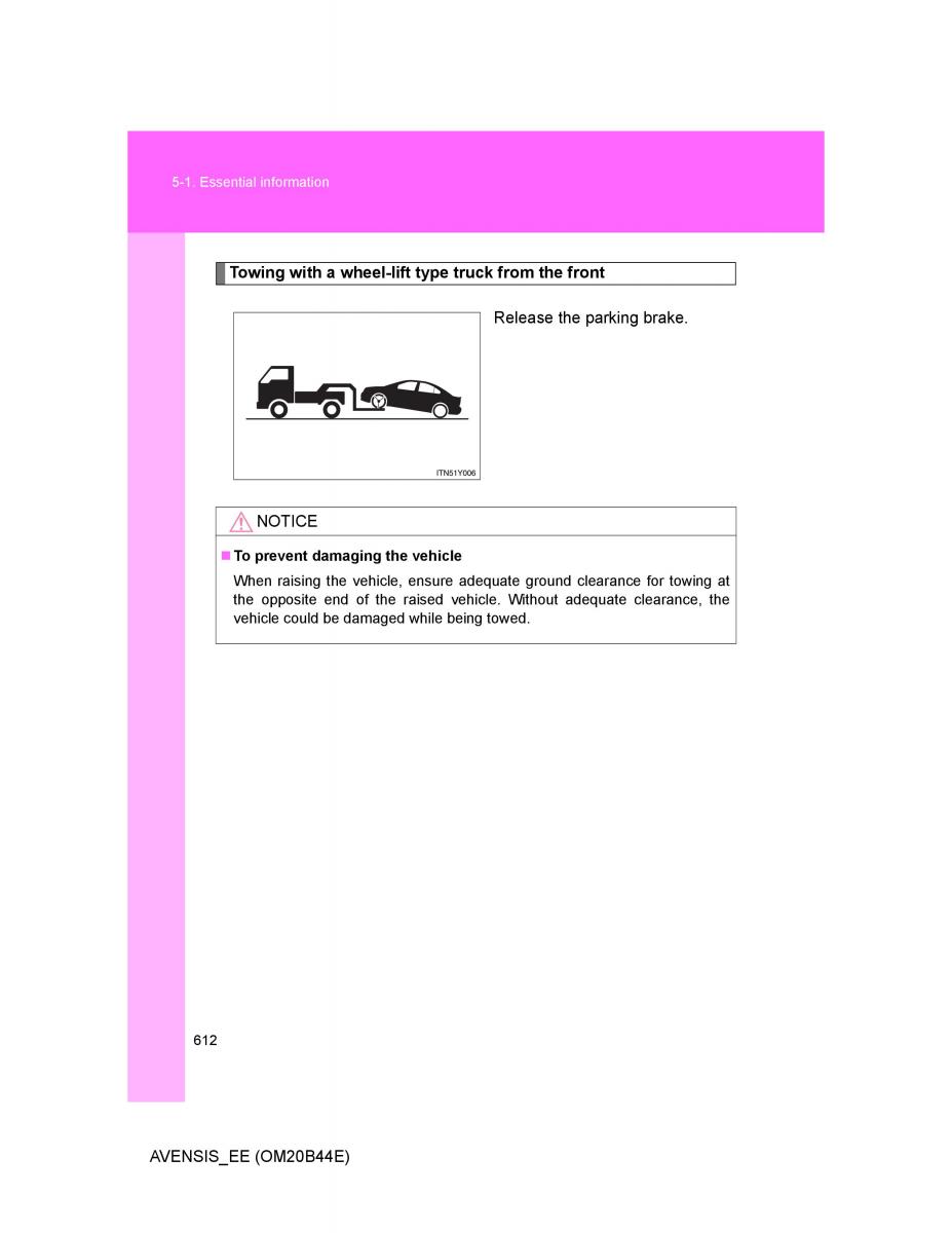 Toyota Avensis III 3 owners manual / page 612