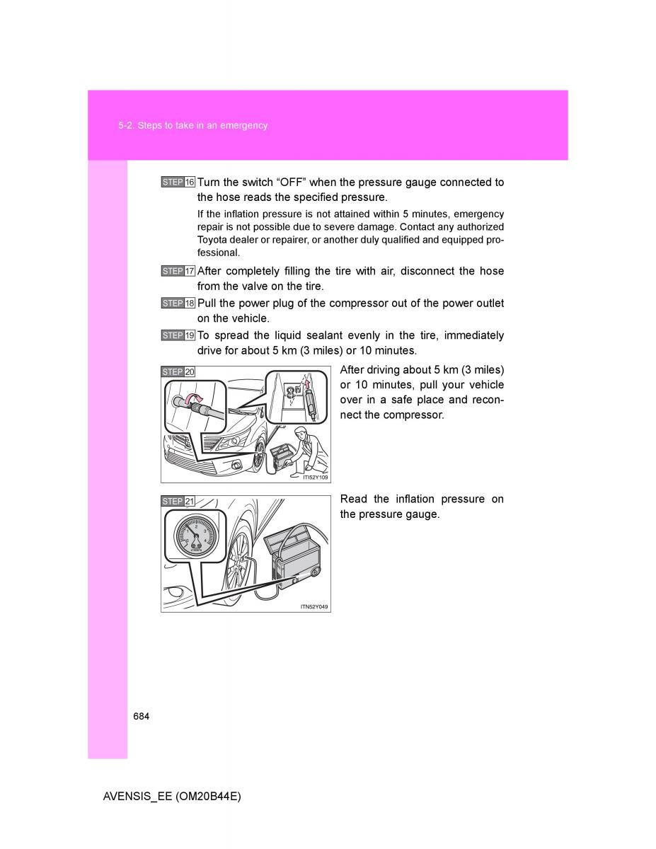 Toyota Avensis III 3 owners manual / page 684