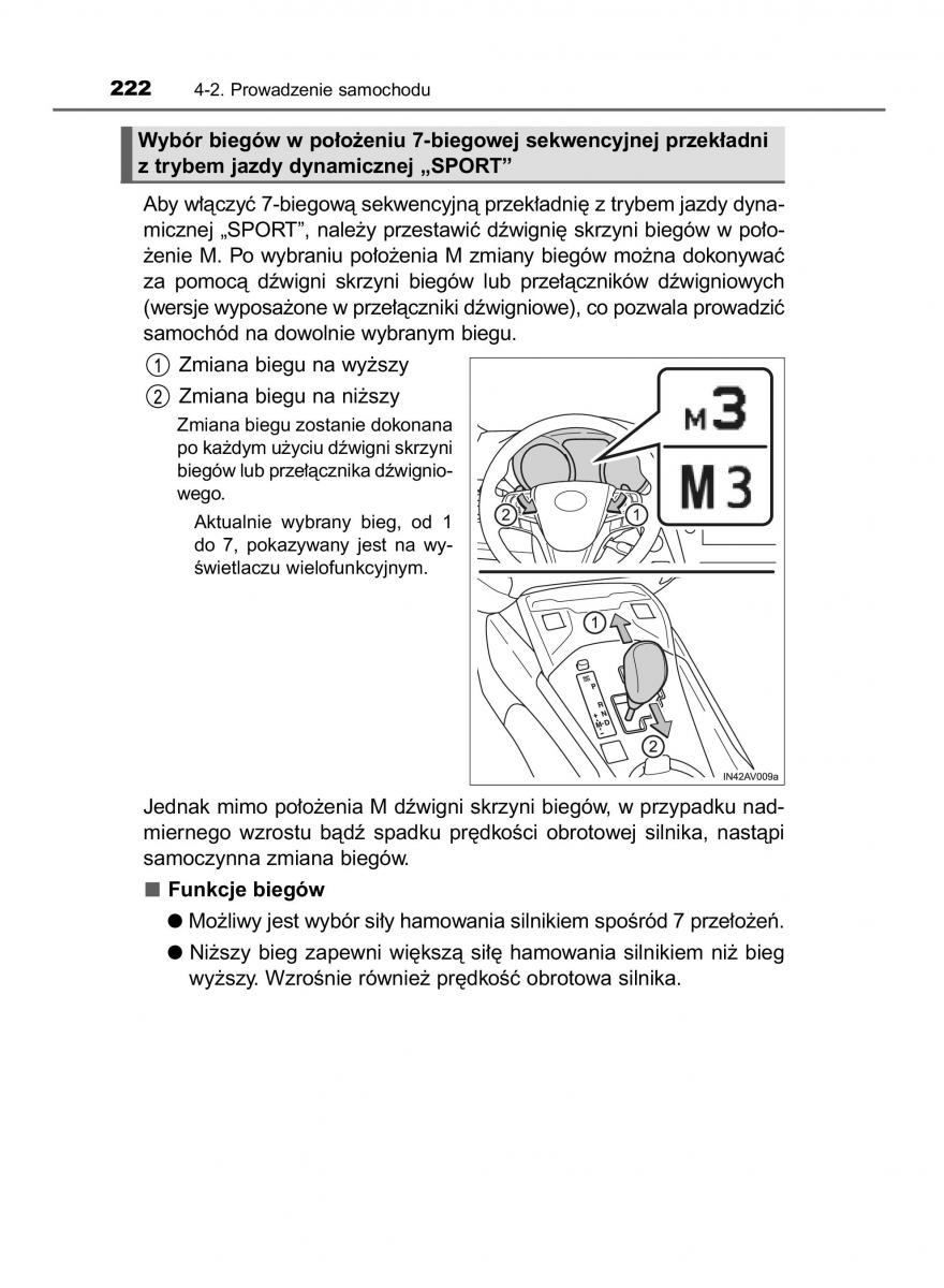 Toyota Avensis IV 4 instrukcja obslugi / page 222