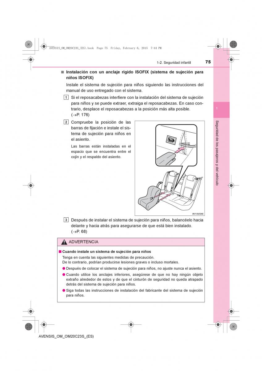 Toyota Avensis IV 4 manual del propietario / page 75