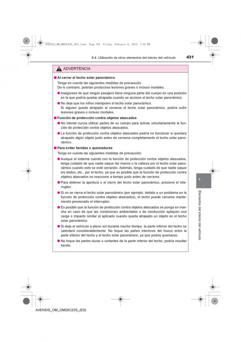 Toyota Avensis IV 4 manual del propietario / page 431