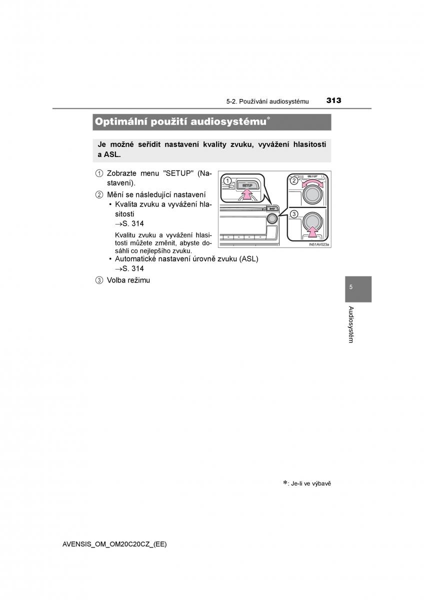 Toyota Avensis IV 4 navod k obsludze / page 313