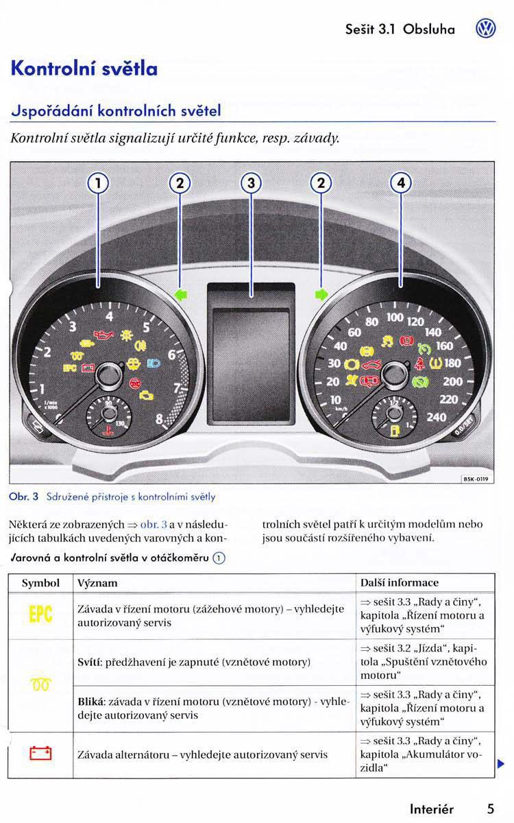 VW Golf VI 6 Variant navod k obsludze / page 7