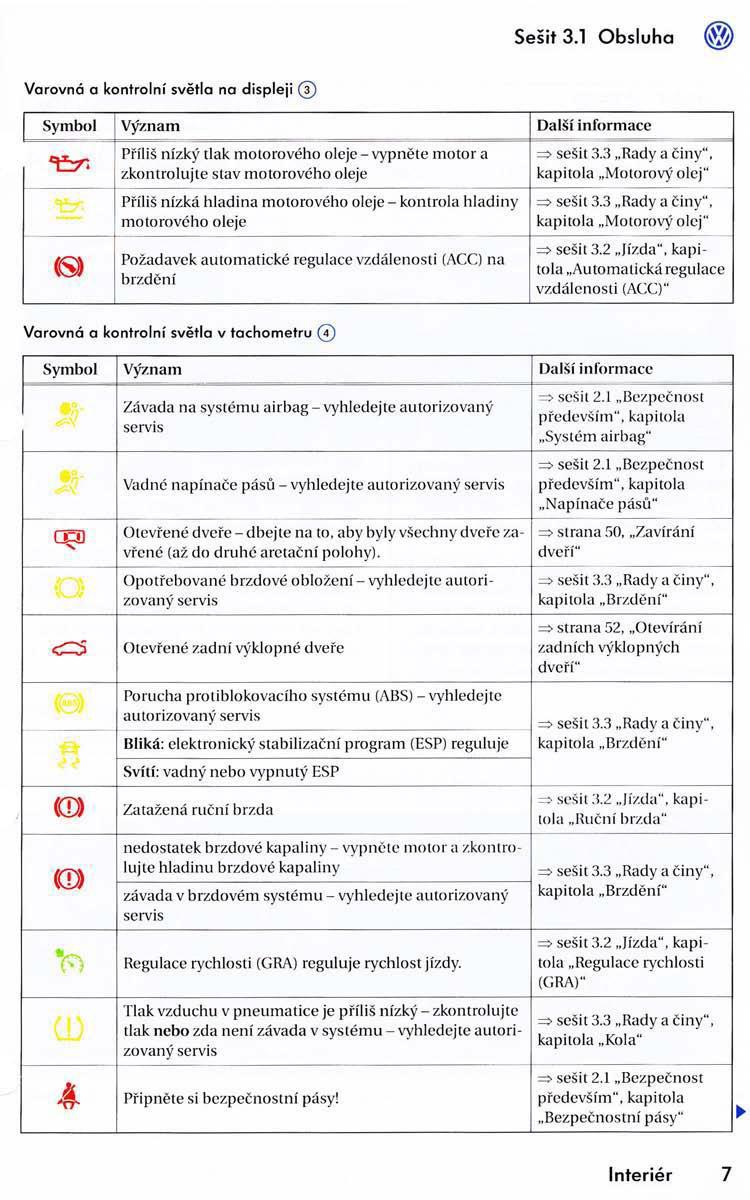 VW Golf VI 6 Variant navod k obsludze / page 9