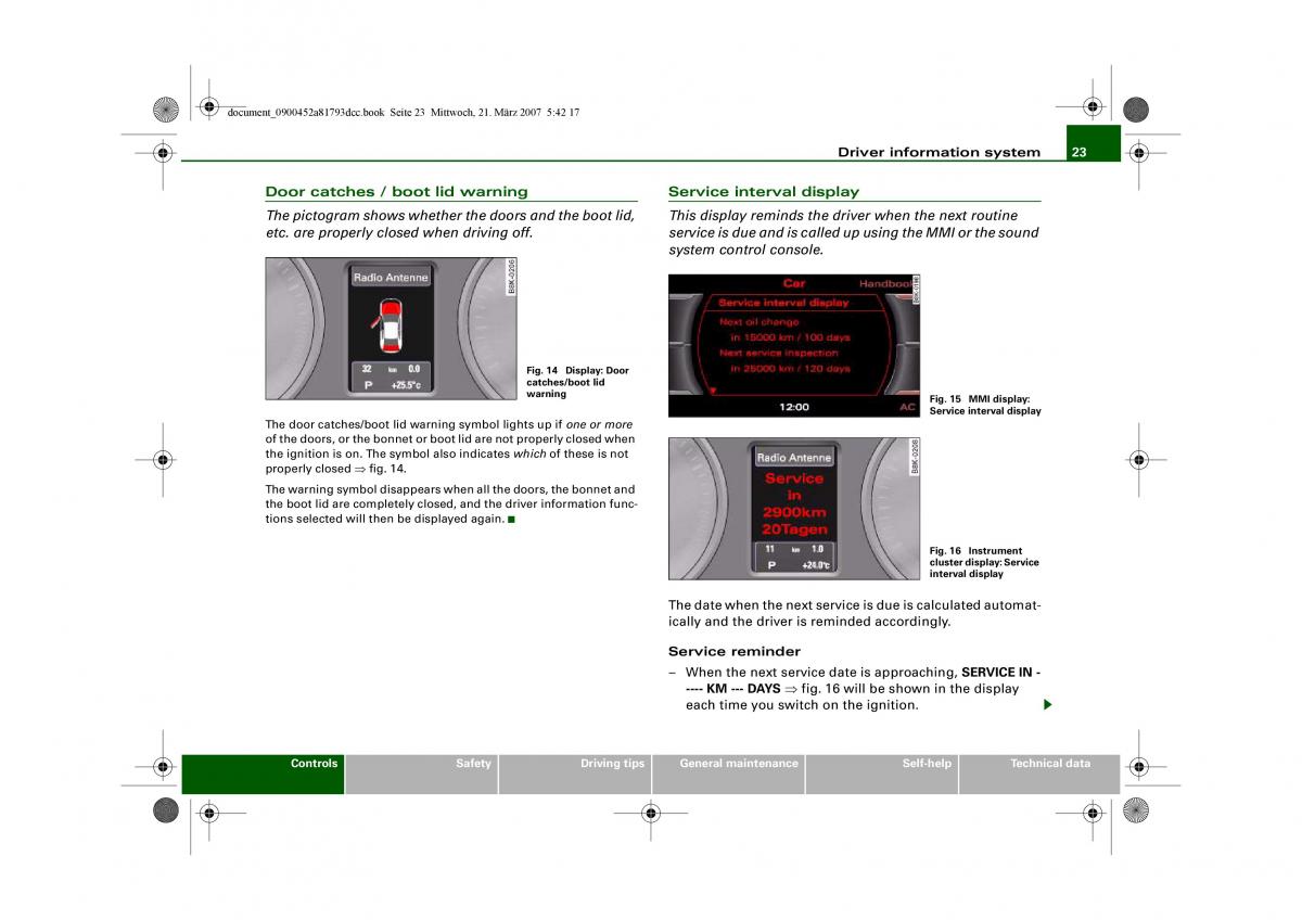 Audi S5 A5 owners manual / page 25