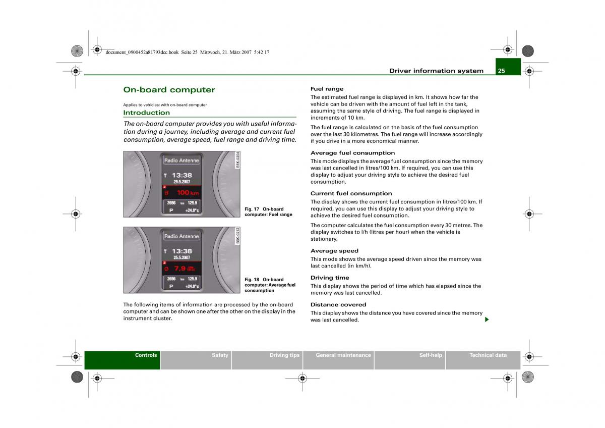 Audi S5 A5 owners manual / page 27