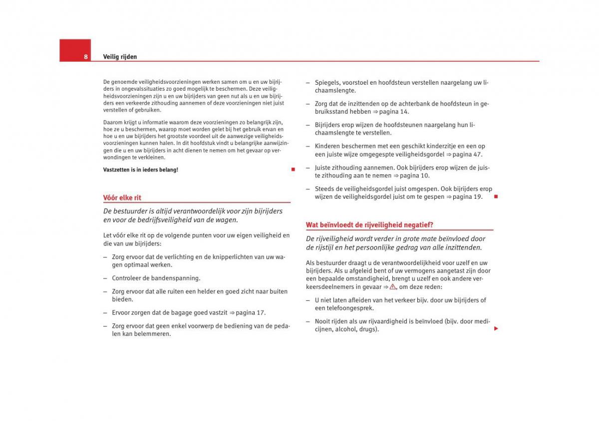 manual  Seat Altea instruktieboek / page 10