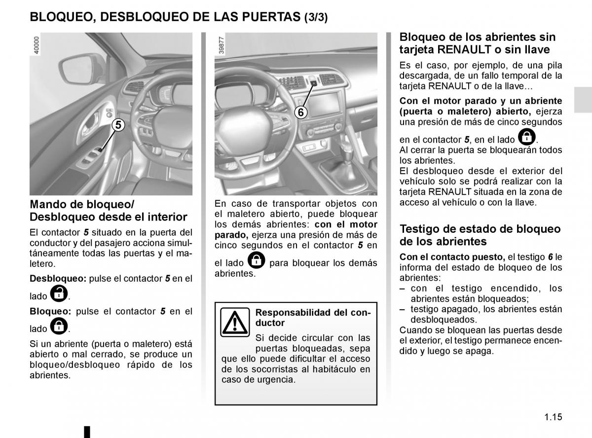 Renault Kadjar owners manual manual del propietario / page 21