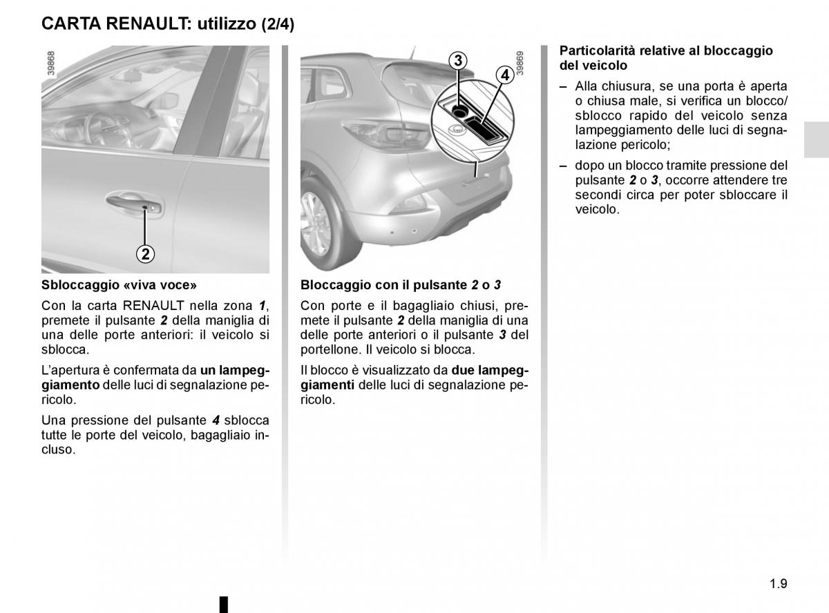 Renault Kadjar owners manual manuale del proprietario / page 15