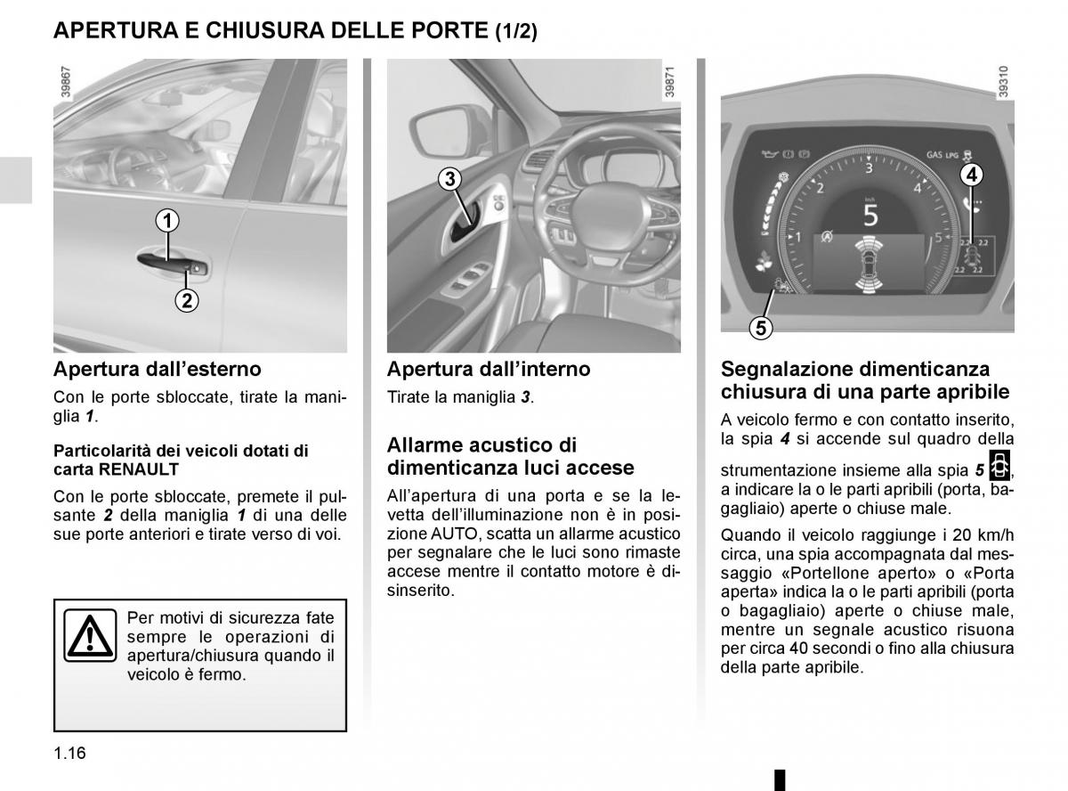 Renault Kadjar owners manual manuale del proprietario / page 22