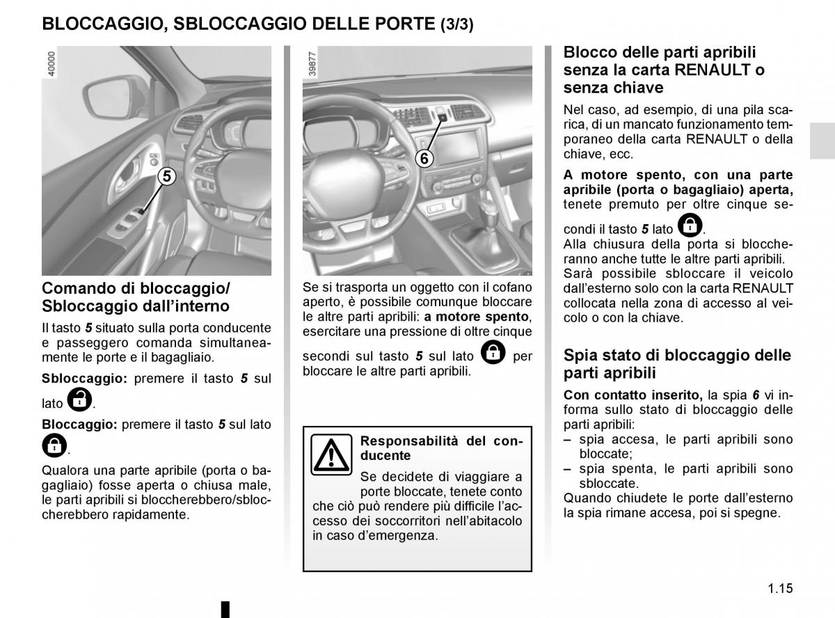 Renault Kadjar owners manual manuale del proprietario / page 21