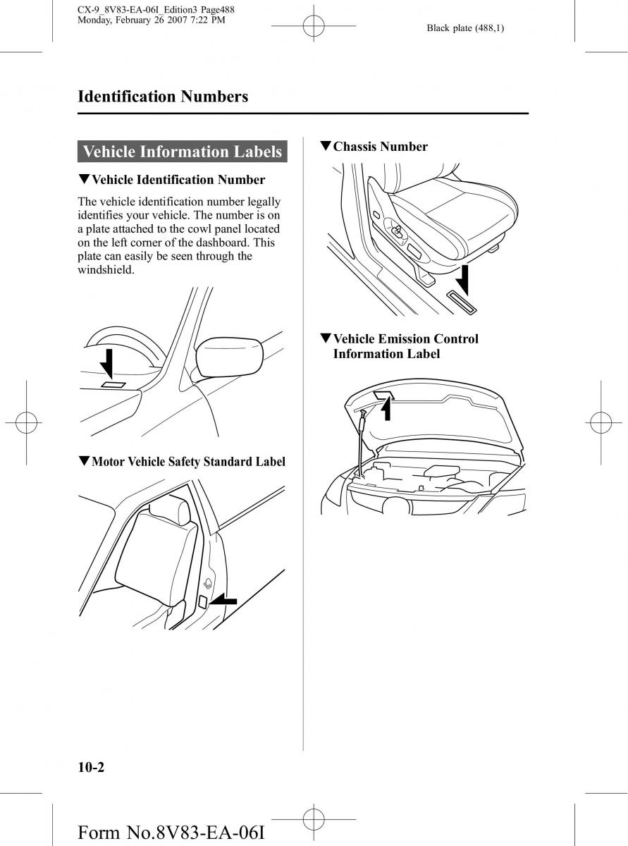 Mazda CX 9 owners manual / page 488