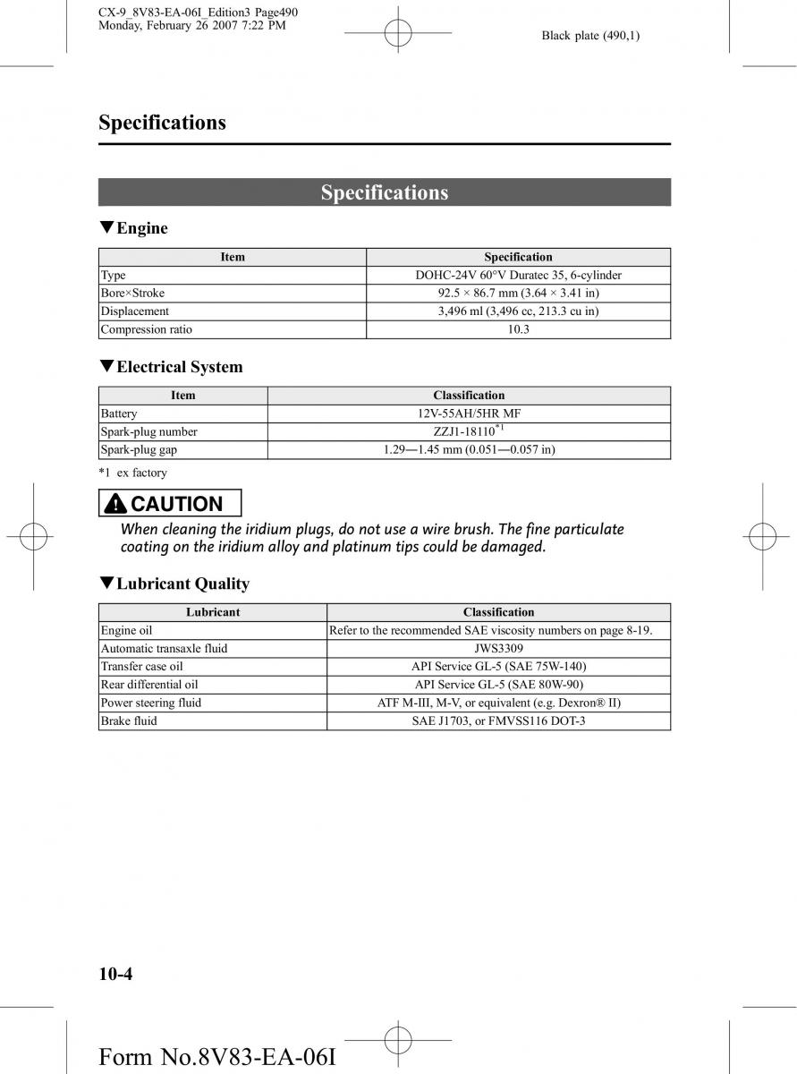 Mazda CX 9 owners manual / page 490
