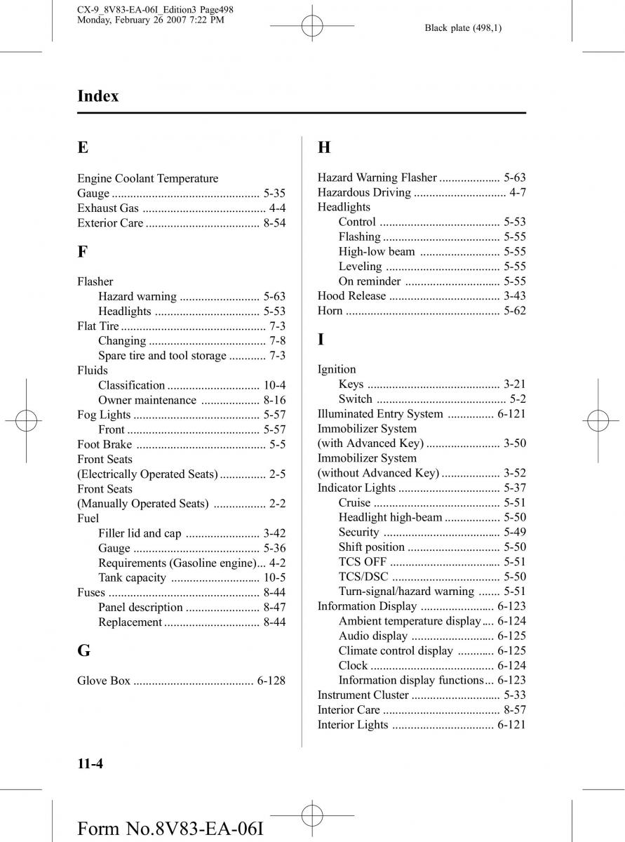 Mazda CX 9 owners manual / page 498