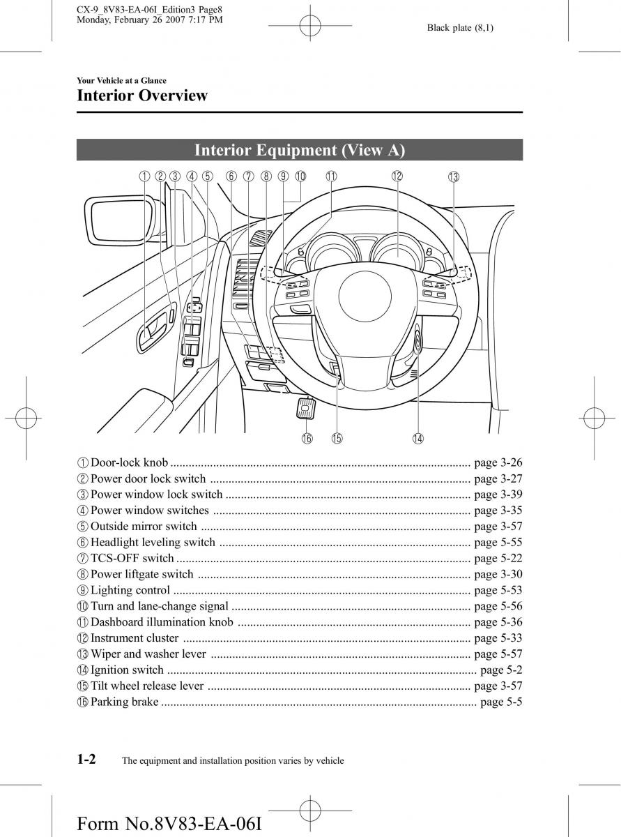 Mazda CX 9 owners manual / page 8