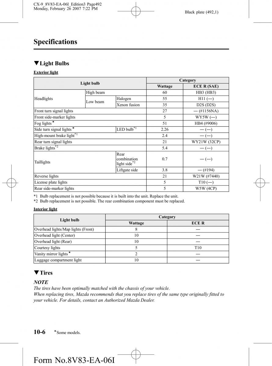 Mazda CX 9 owners manual / page 492