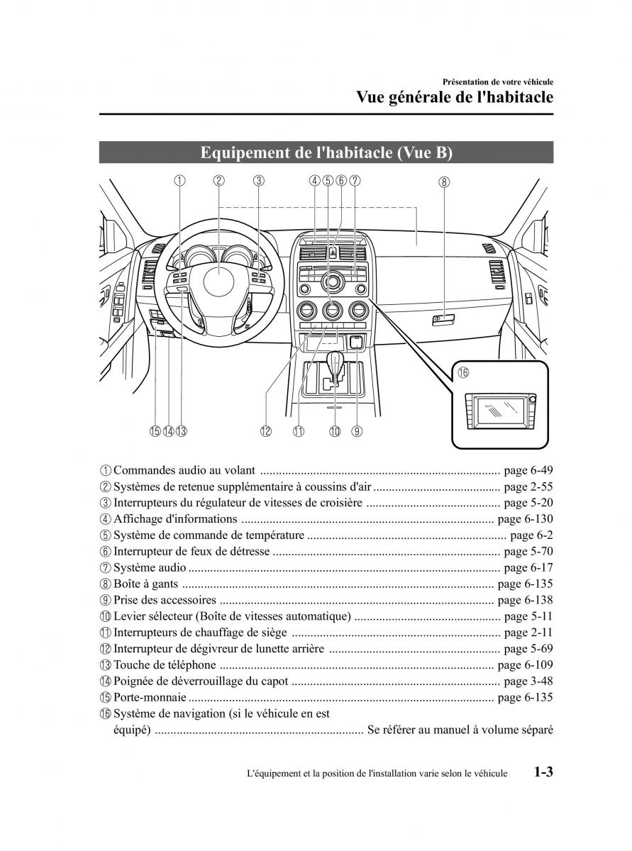 manual  Mazda CX 9 owners manual manuel du proprietaire / page 9