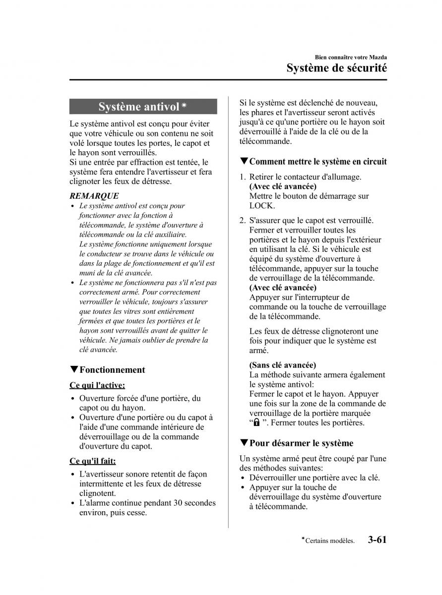Mazda CX 9 owners manual manuel du proprietaire / page 149