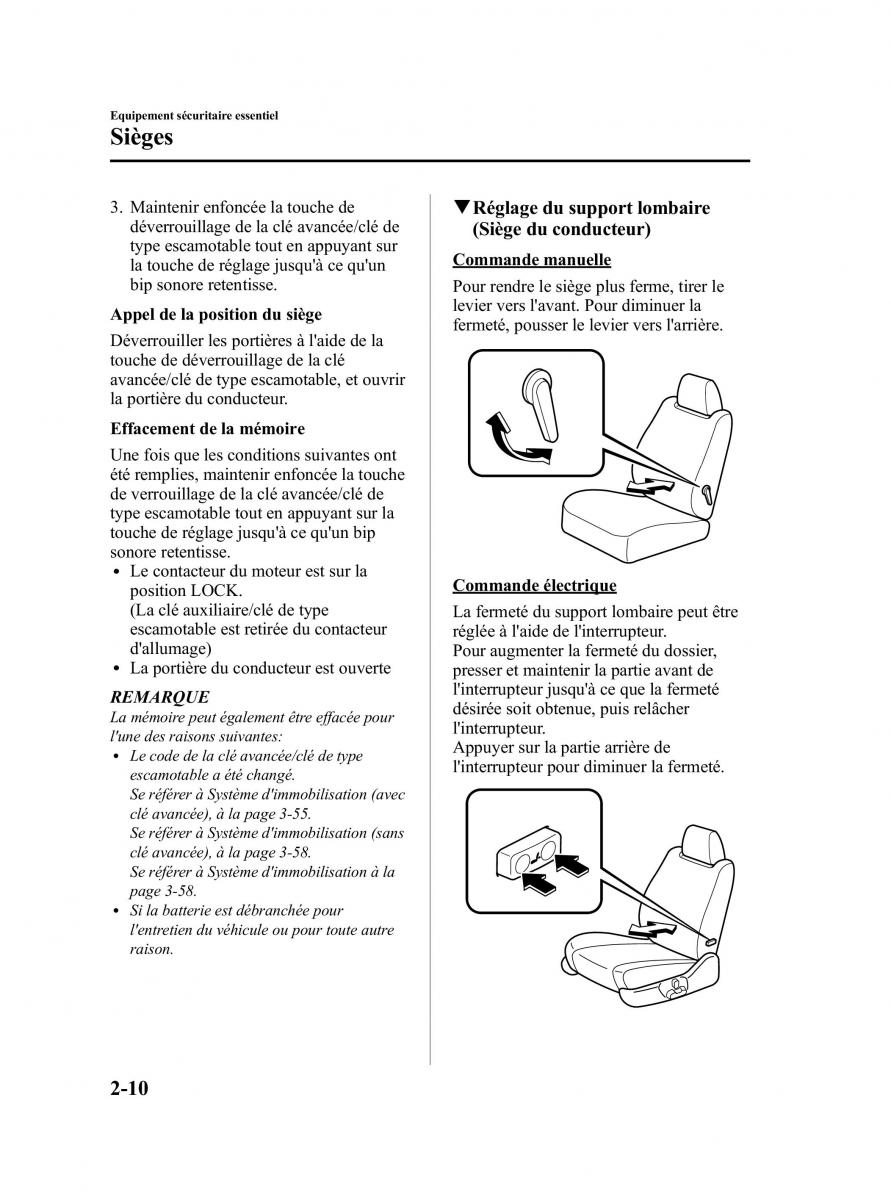 Mazda CX 9 owners manual manuel du proprietaire / page 22