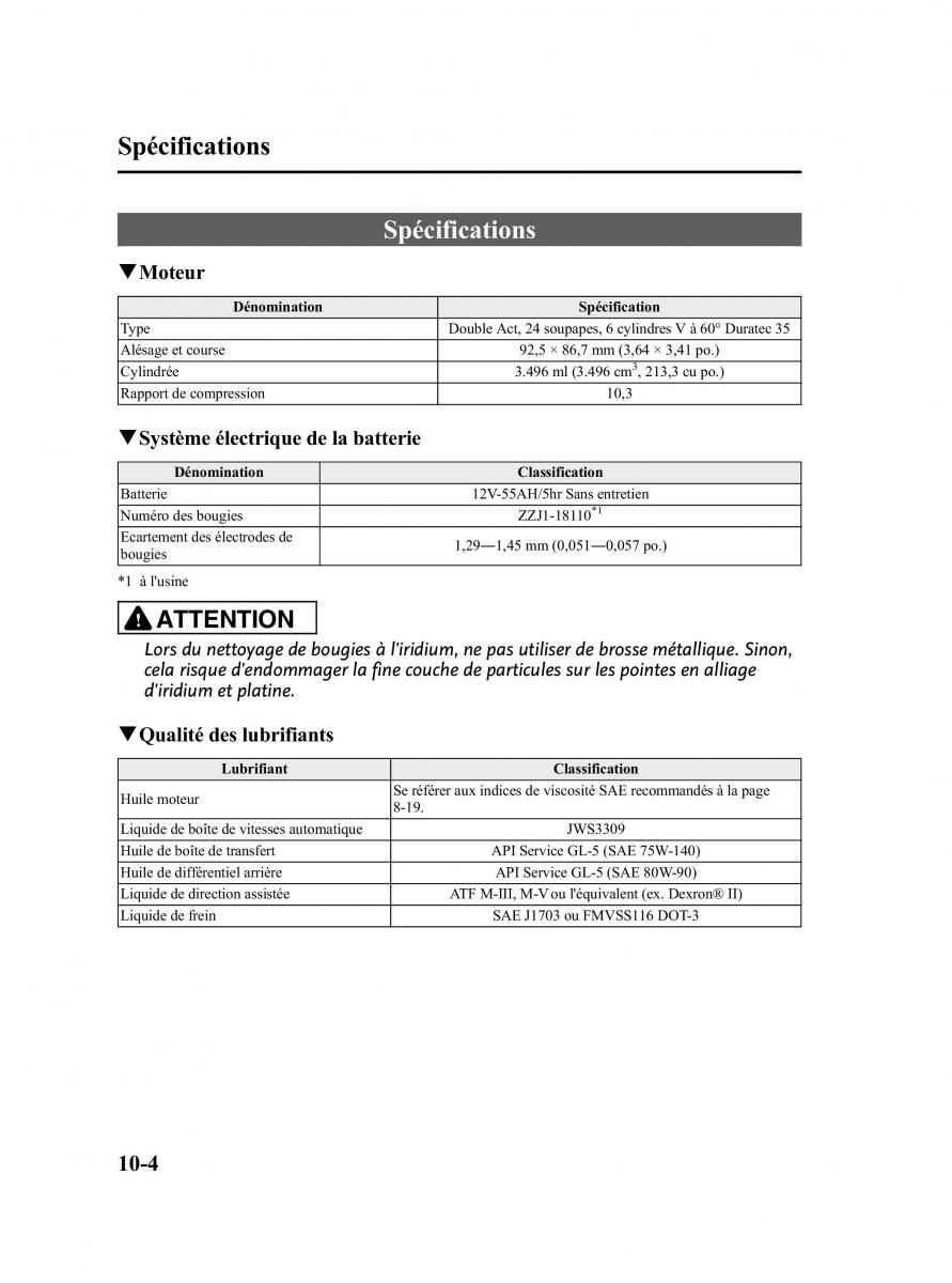 Mazda CX 9 owners manual manuel du proprietaire / page 526