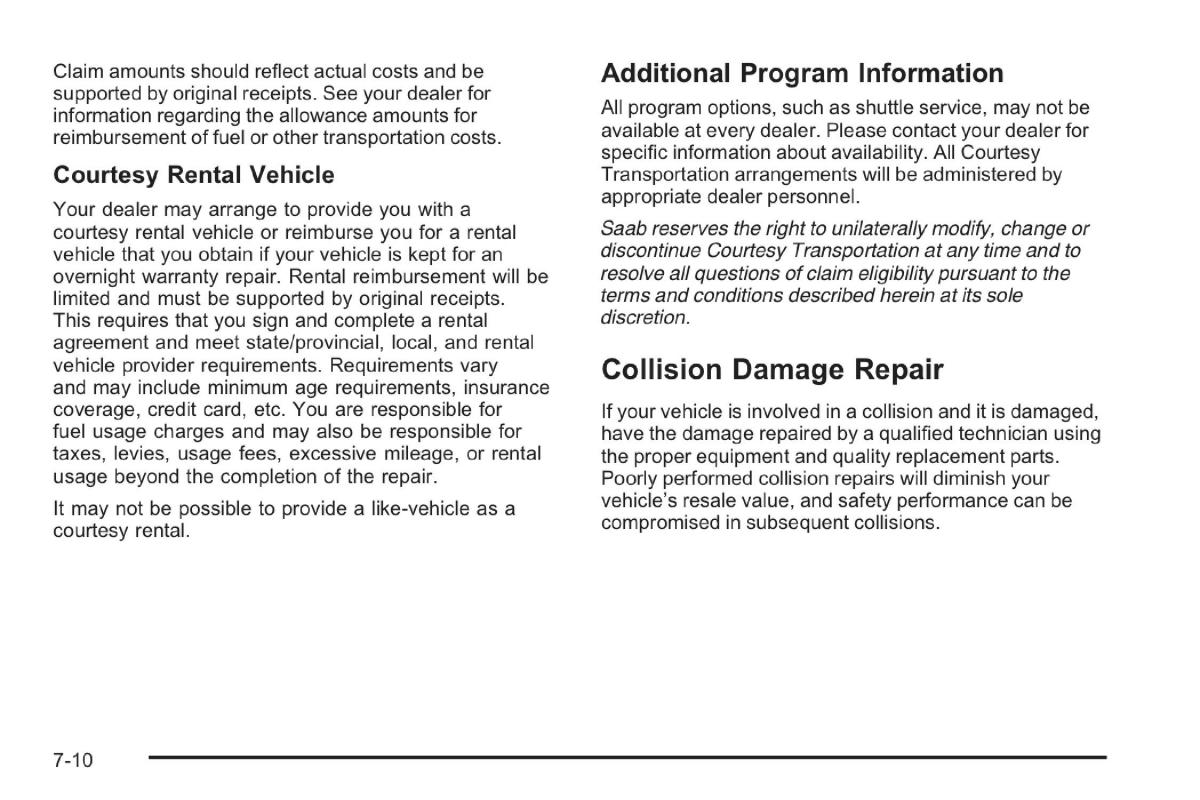 Saab 9 7X owners manual / page 344