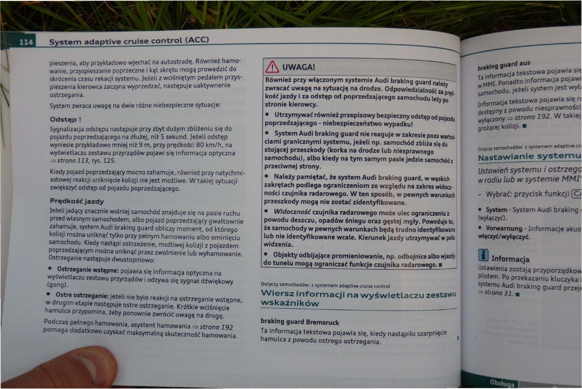 instrukcja obsługi Audi A4 B8 Audi A4 B8 instrukcja / page 116