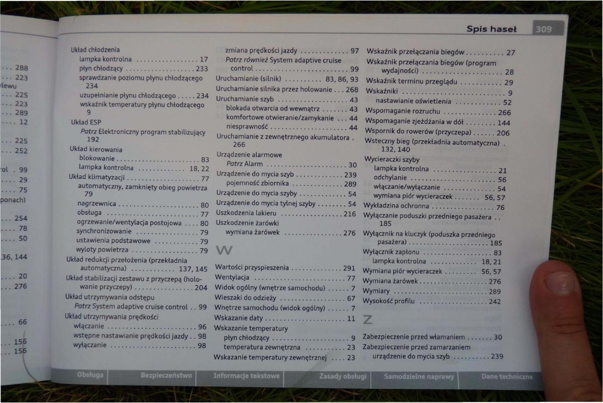 manual  Audi A4 B8 instrukcja / page 311