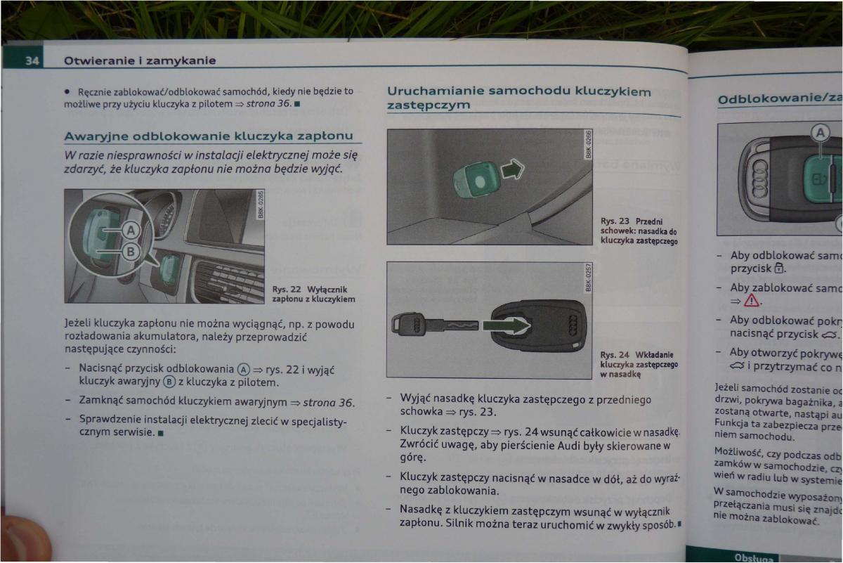 Audi A4 B8 instrukcja obslugi / page 36
