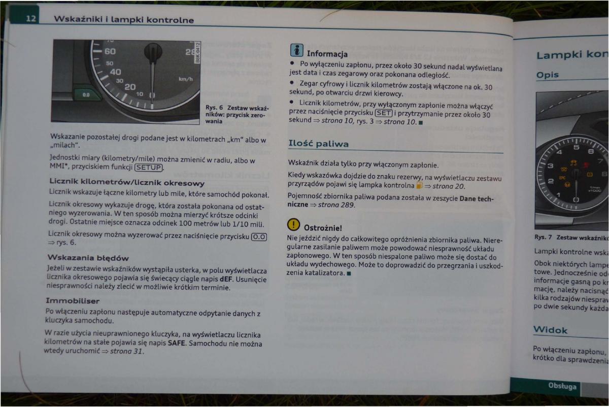 Audi A4 B8 instrukcja obslugi / page 14