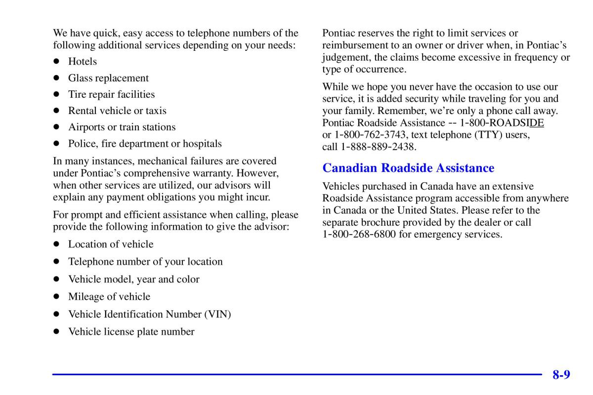 Pontiac Sunfire owners manual / page 358