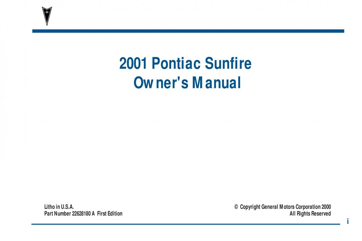 Pontiac Sunfire owners manual / page 3