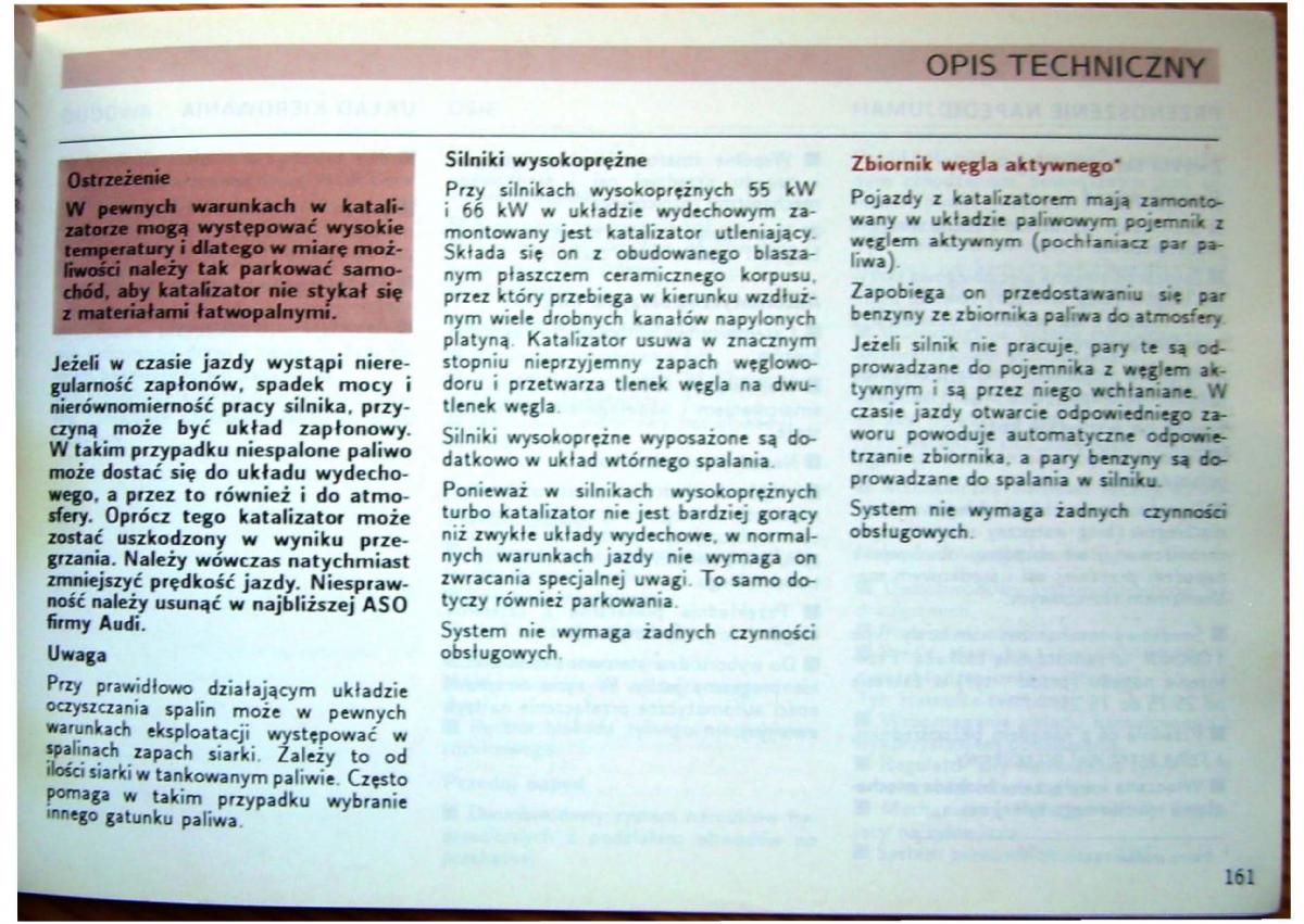 Audi 80 B4 instrukcja obslugi / page 163