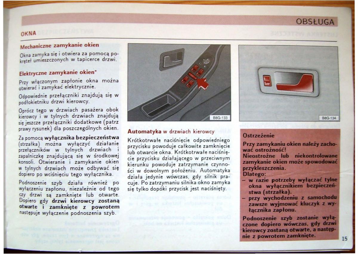 Audi 80 B4 instrukcja obslugi / page 17