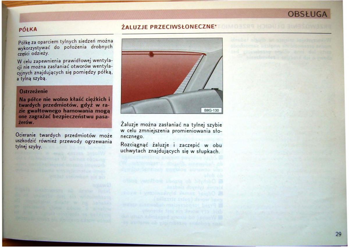 Audi 80 B4 instrukcja obslugi / page 31