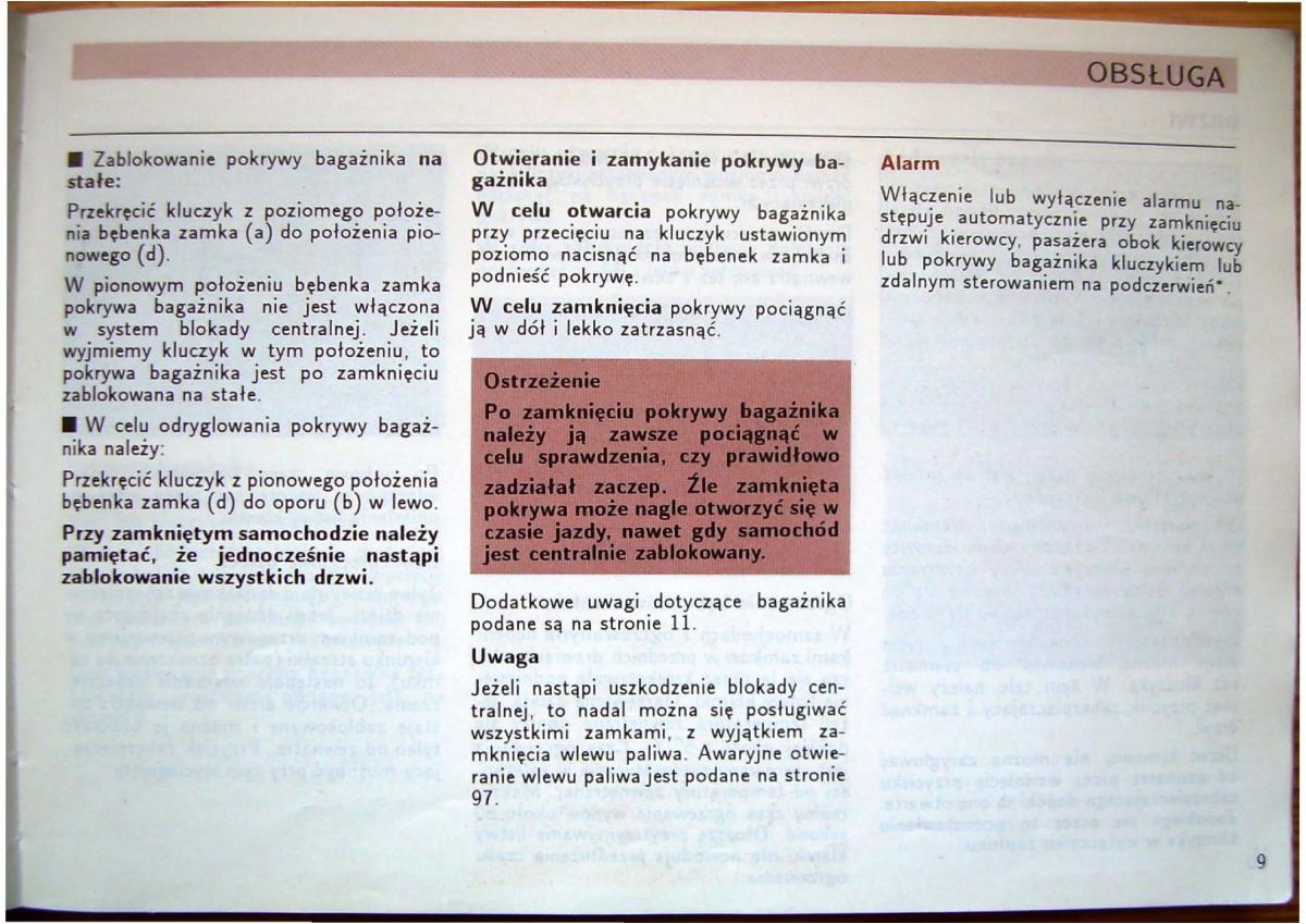 Audi 80 B4 instrukcja obslugi / page 11