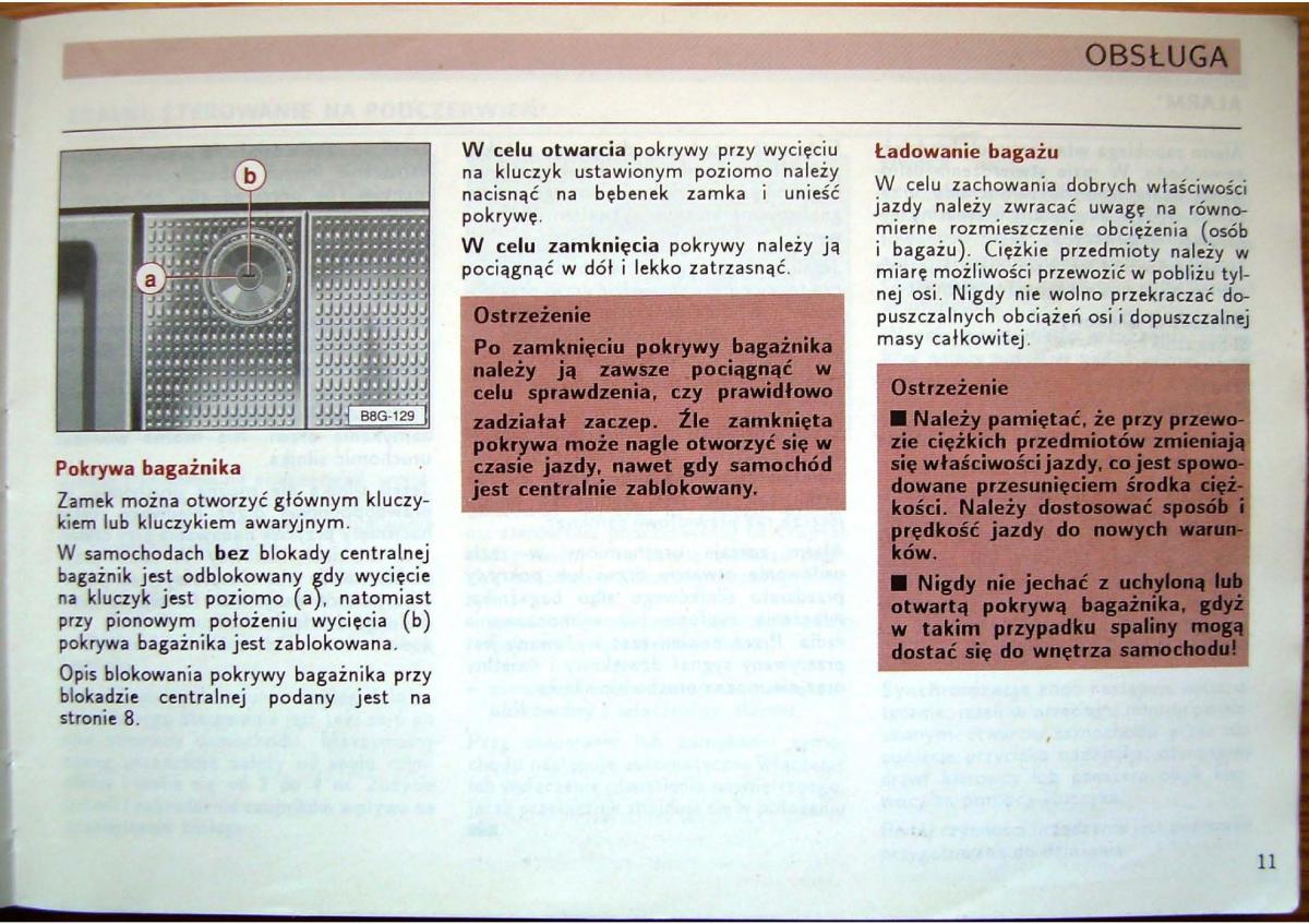 Audi 80 B4 instrukcja obslugi / page 13